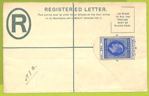 39907 - SEYCHELLES - Postal History -  Registered STATIONERY COVER  H & G  # 1