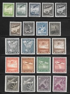 Chile Scott C30-C50 Unused LHOG - 1934-1939 Air Post Complete Set - SCV $9.85