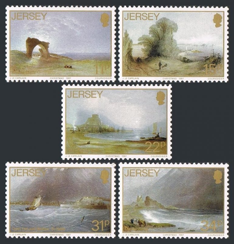 Jersey 437-441, MNH. Michel 420-424. John Le Capelain, 1987. Castles, Bay, Fort.