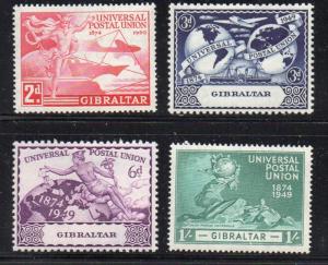 Gibraltar Sc 123-6 1949 UPU stamp set mint