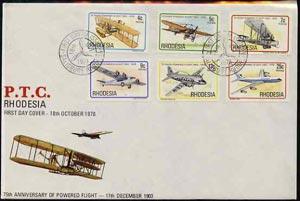 Rhodesia 1978 75th Anniversary of Powered Flight set of 6...