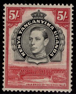 KENYA UGANDA TANGANYIKA GVI SG148, 5s black & carmine M MINT. Cat £170. PERF 13¼