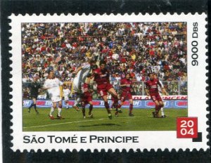 Sao Tome & Principe 2004 FOOTBALL AC MILAN 1 stamp Perforated Mint (NH)