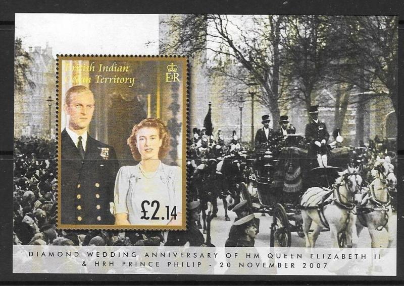 BRITISH INDIAN OCEAN TERR SGMS361 2007 DIAMOND WEDDING MNH 