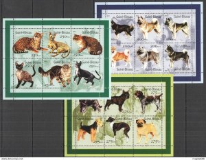 2001 Guinea-Bissau Fauna Domestic Animals Pets Cats & Dogs 3Kb ** Ns0454
