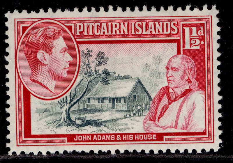 PITCAIRN ISLANDS GVI SG3, 1½d grey & carmine, M MINT.