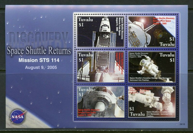 TUVALU SPACE SHUTTLE RETURNS MISSION STS 114  SHEET MINT NEVER HINGED