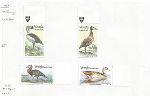 VENDA - 1987 - Water Fowl - Perf 4v Set - Mint Light Hinged