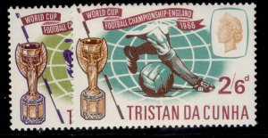 TRISTAN DA CUNHA QEII SG97-98, 1966 world cup set, NH MINT.