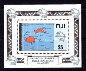 Fiji 513 NH 1984 Map souvenir sheet