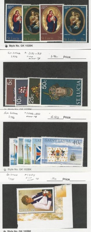 St. Lucia, Postage Stamp, #237-40, 330-3, 1046-50, 1084 Mint NH, 1968-98