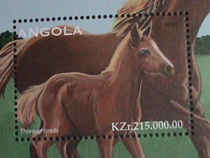 ​ANGOLA-1997 SC# 995- WORLD FAMOUS BEAUTIFUL HORSES -MNH S/S SHEET VERY FINE