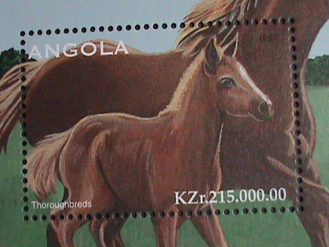 ​ANGOLA-1997 SC# 995- WORLD FAMOUS BEAUTIFUL HORSES -MNH S/S SHEET VERY FINE
