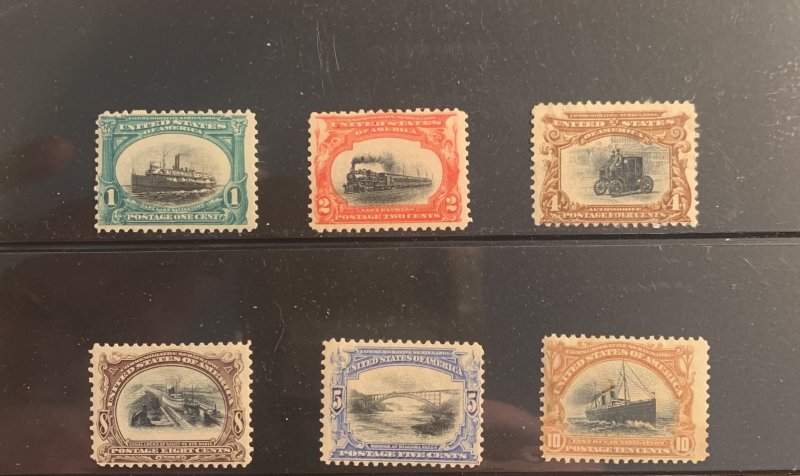 Scott 294-299 set, Pan American Exposition.  MNH, OG.