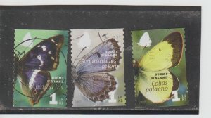 Finland  Scott#  1296a-1296c  Used  (2007 Butterflies)