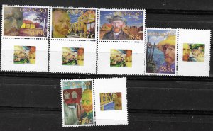 Netherlands Antilles-Curacao #238-241,243 Vincent van Gogh  (MNH) CV $13.75