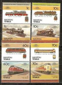 Tuvalu - Nukufetau 1985 Locomotives Railway Train 8v MNH # 3292