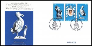 Mauritius 464a-464c Queen Elizabeth II Silver Jubilee U/A FDC