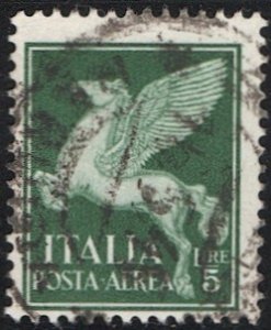 ITALY 1930 Sc C18  5L Pegasus Used  Airmail  VF