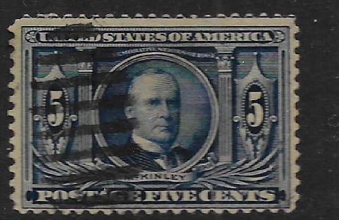US 326    USED, THIN, MCKINLEY ISSUE 1904, CV $22.50