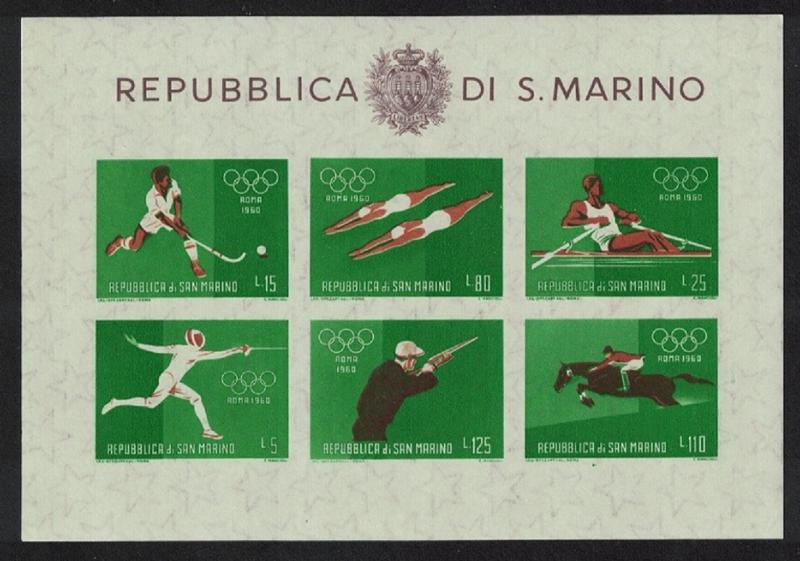 San Marino Hockey Swimming Rowing Fencing Shooting Olympic Games 1960 MS