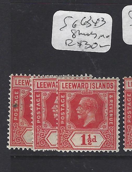 LEEWARD ISLANDS (P1610B)  KGV  1  1/2D  SG 63X3  SHADES   MOG