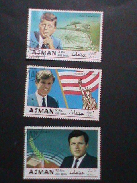 AJMAN AIRMAIL STAMP: ROYAL KENNEDY FAMILY MEMBERS CTO- NH STAMP SET.  VERY RARE