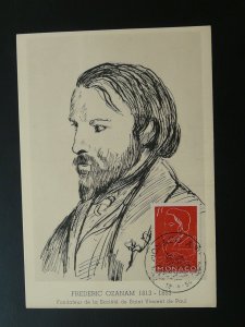 religion Frederic Ozanam Saint Vincent de Paul maximum card Monaco 1954 (2)