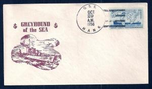 US NAVAL COVER USS Hank DD702 Cacheted 1956
