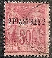 France-Off. Turkey  3 Used 1890 2pi on 50c Peace & Commerce