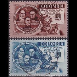 COLOMBIA 1957 - Scott# C302-3 UPU Cong. Set of 2 Used