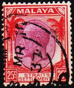 Straits Settlements. 1936 25c S.G.268 Fine Used