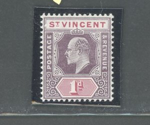 1904-11 ST. VINCENT - Stanley Gibbons #86 - 1d. dull purple and carmine - MNH**