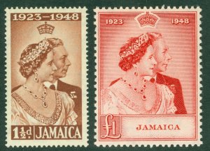 SG 143/4. 1948 Silver wedding set of Jamaica. Fine unmounted mint CAT £29