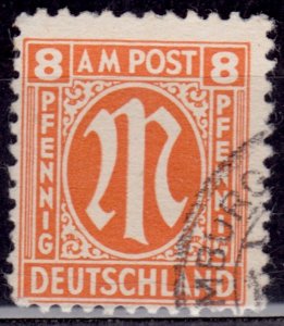 Germany 1945-46, Allied Occupation, A.M.G. 8pf, sc#3N6, used