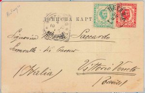 66007 - MONTENEGRO  - POSTAL HISTORY: POSTCARD to ITALY 1906