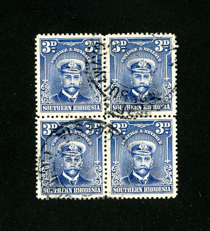 Southern Rhodesia Stamps # 5 XF Used Block of 4