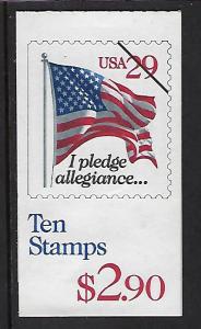 BK198 Catalog # Complete Booklet $2.90 face value 21 29cent Flag Stamps P#K1111