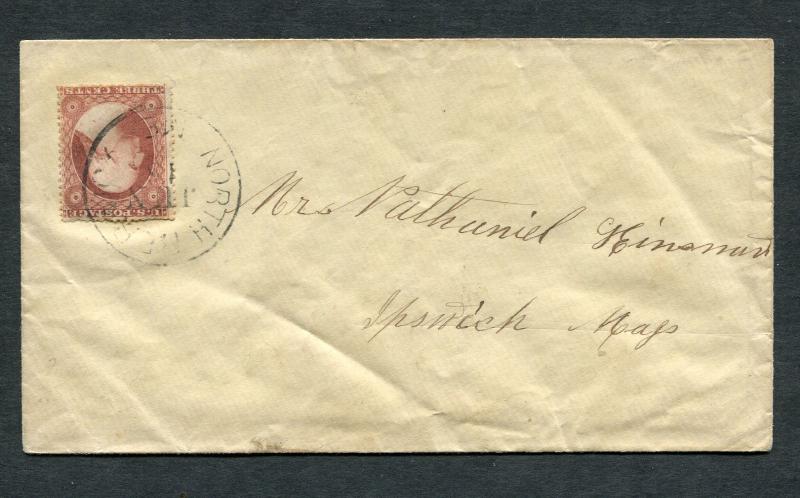 Postal History - North Berwick ME 1860 Black CDS #26 Cover B0212