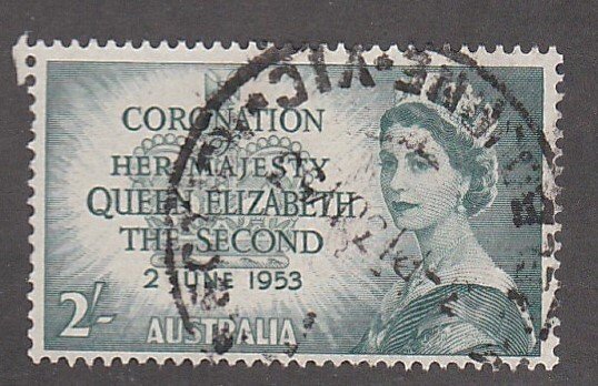 Australia #  261, Queen Elizabeth II Coronation, Used, 1/3 Cat.