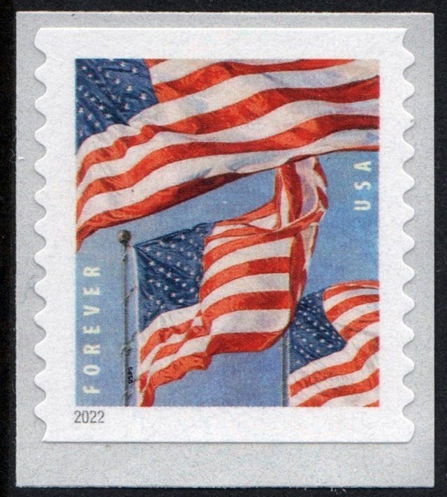 NEW ISSUE: (Forever) U.S. Flags Coil Single: BCA, 3K Roll (2022) SA
