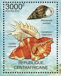 Shells Stamp Phasianella Australis Cymathium Rubecula Lambis S/S MNH #3646-Bl944 