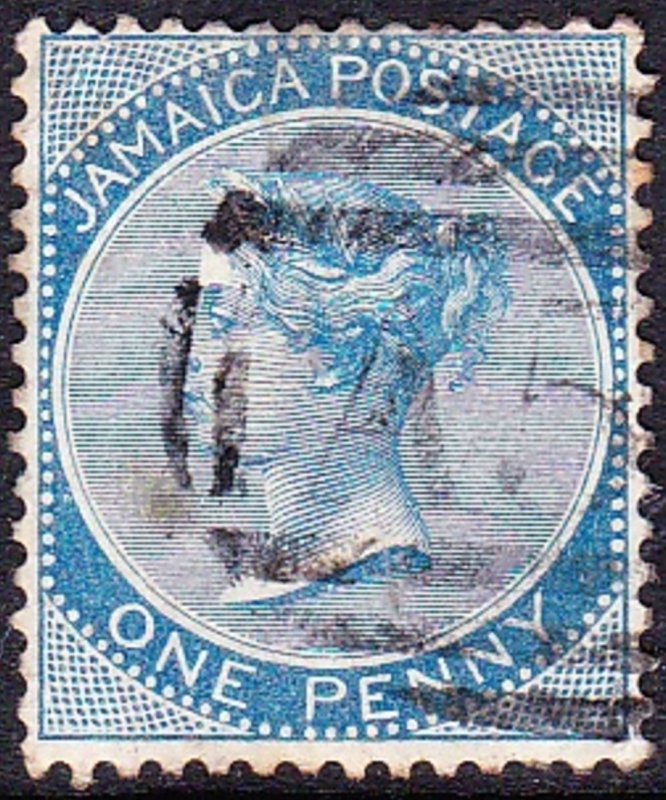 JAMAICA 1865 1d Deep Blue SG1c Used