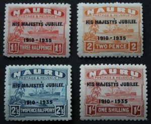 Nauru 1935 GV Silver Jubilee set SG 40/43 mint