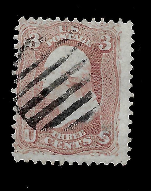 US 1861 Sc# 65 3 c Washington Used - Fancy Light Cancel - Sound Perfs