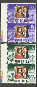 SOUTH GEORGIA Sc# 35 - 36 MNH FVF Set2 x Pair QEII & Philip