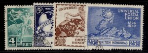 BRITISH HONDURAS GVI SG172-175, 1949 ANNIVERSARY of UPU set, FINE USED.