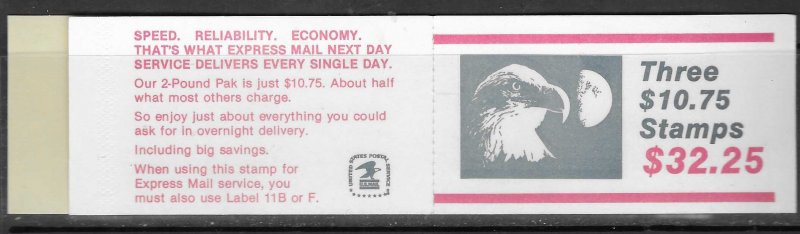 US #Bk148  $10.75  Eagle & Moon  booklet of 3 (MNH) CV $65.00