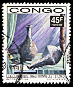 Congo 999, postally used, Ceramics