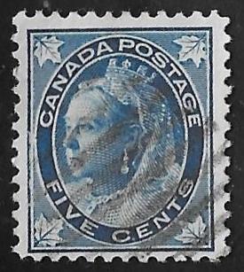 Canada #70 5 cents Fancy Cancel Queen Victoria Stamp used F